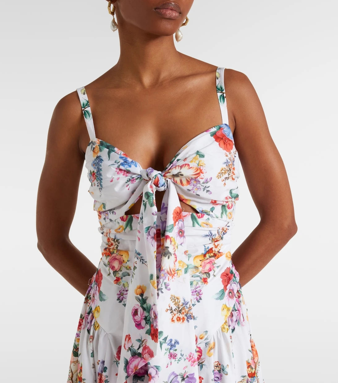 Camilla - Floral cotton-blend midi dress