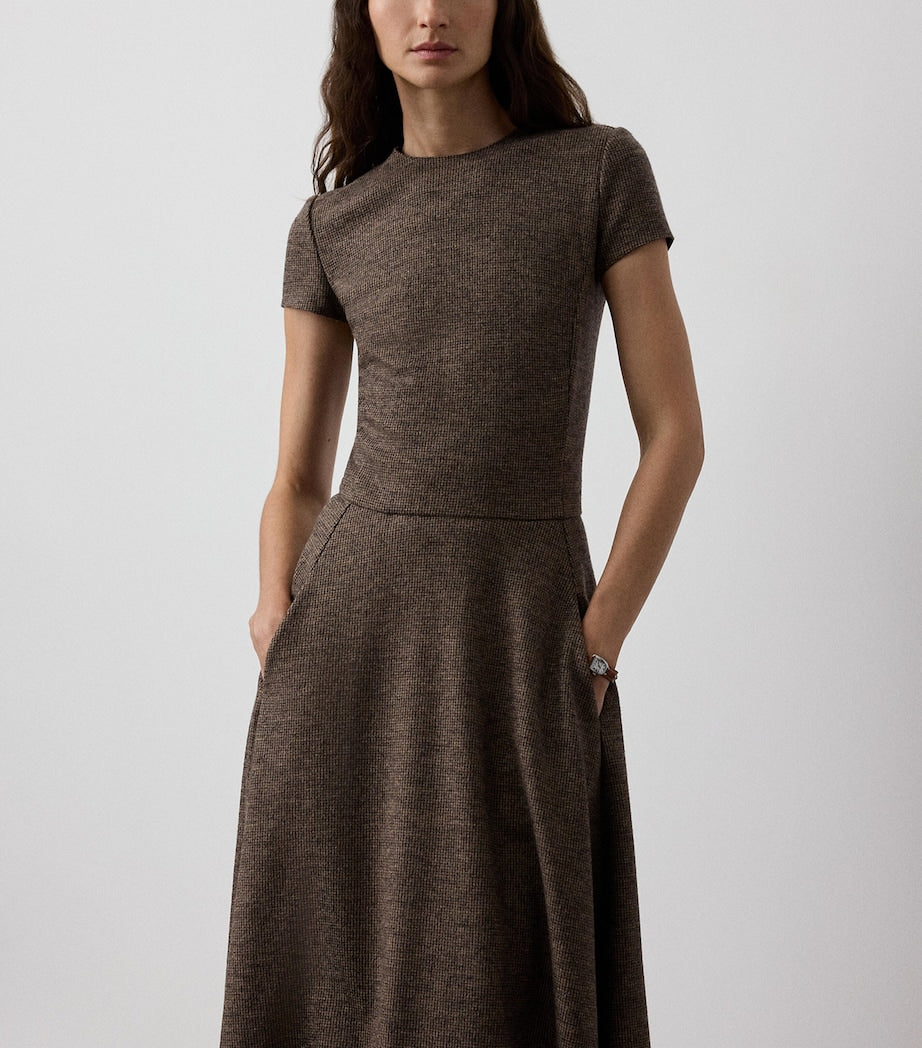 Wool Tick-Weave Margaret Midi Dress