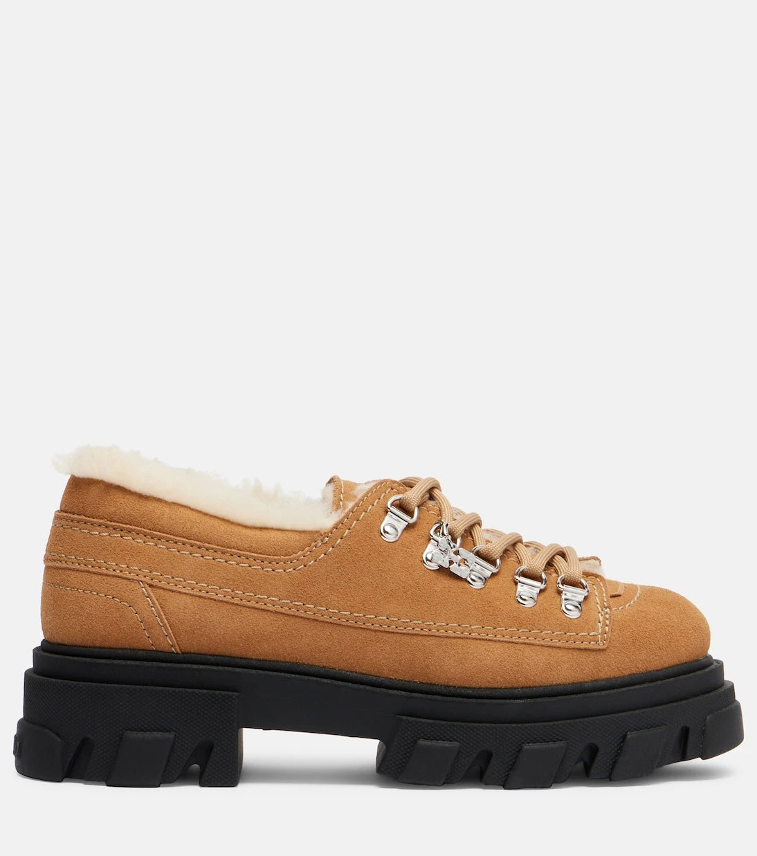 Ganni - Lace-up platform loafers