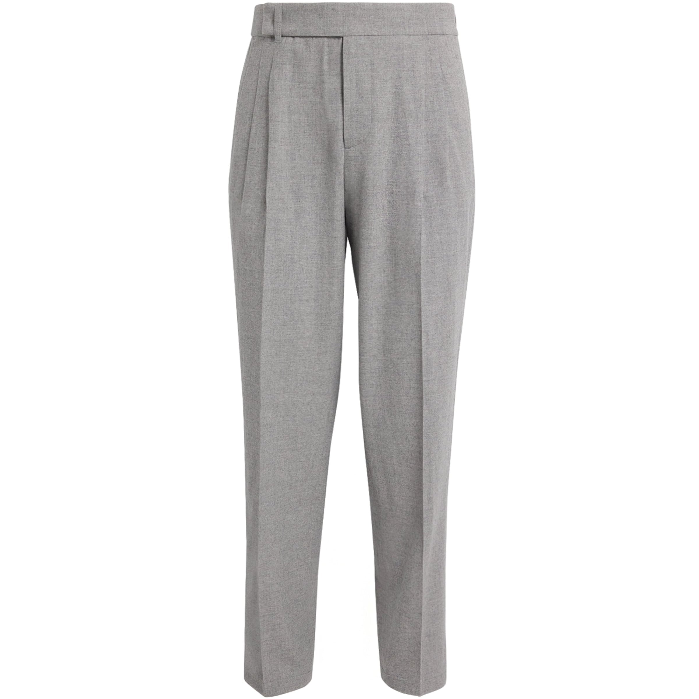 Wool-Blend Pleated Trousers