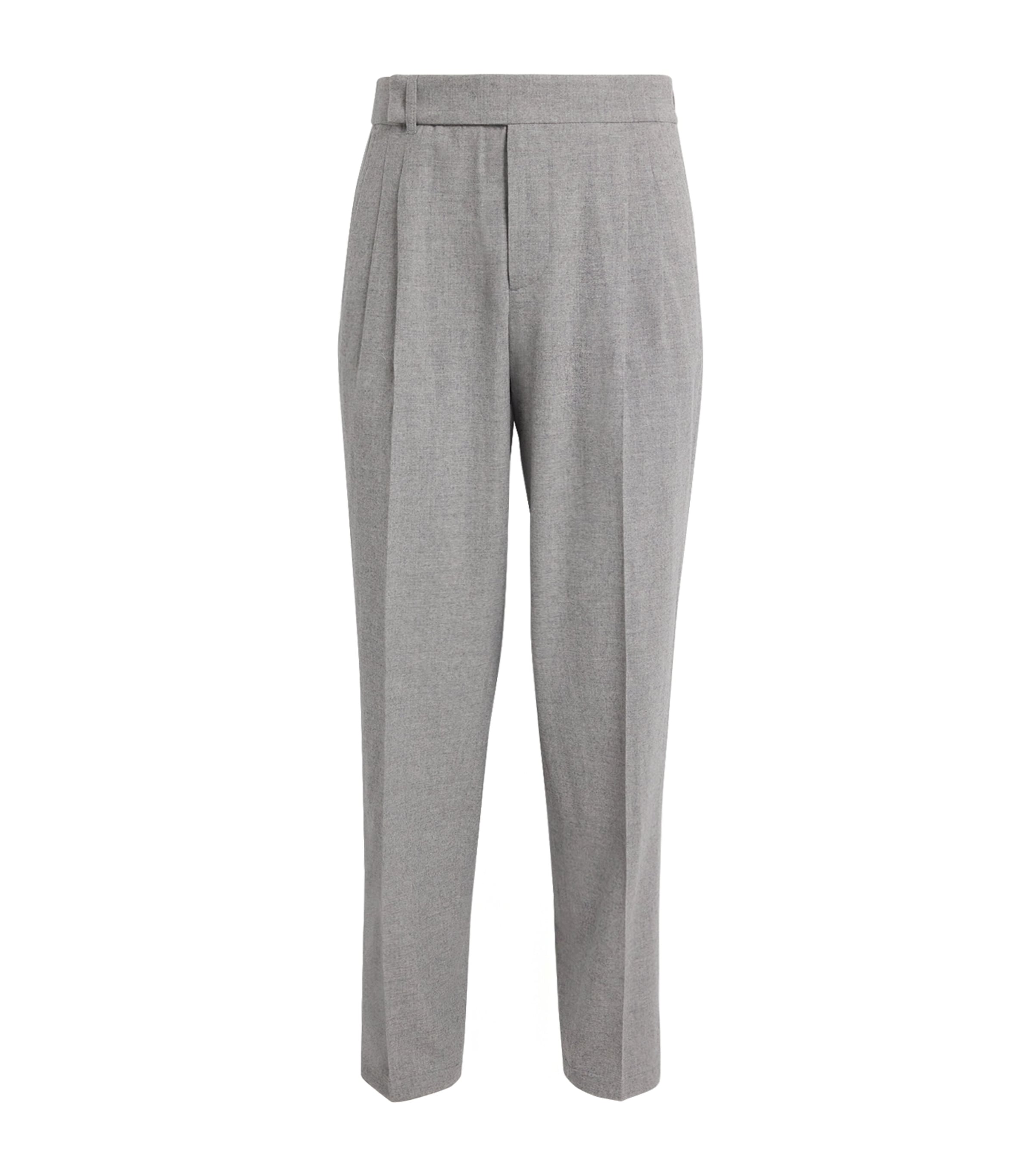 Wool-Blend Pleated Trousers