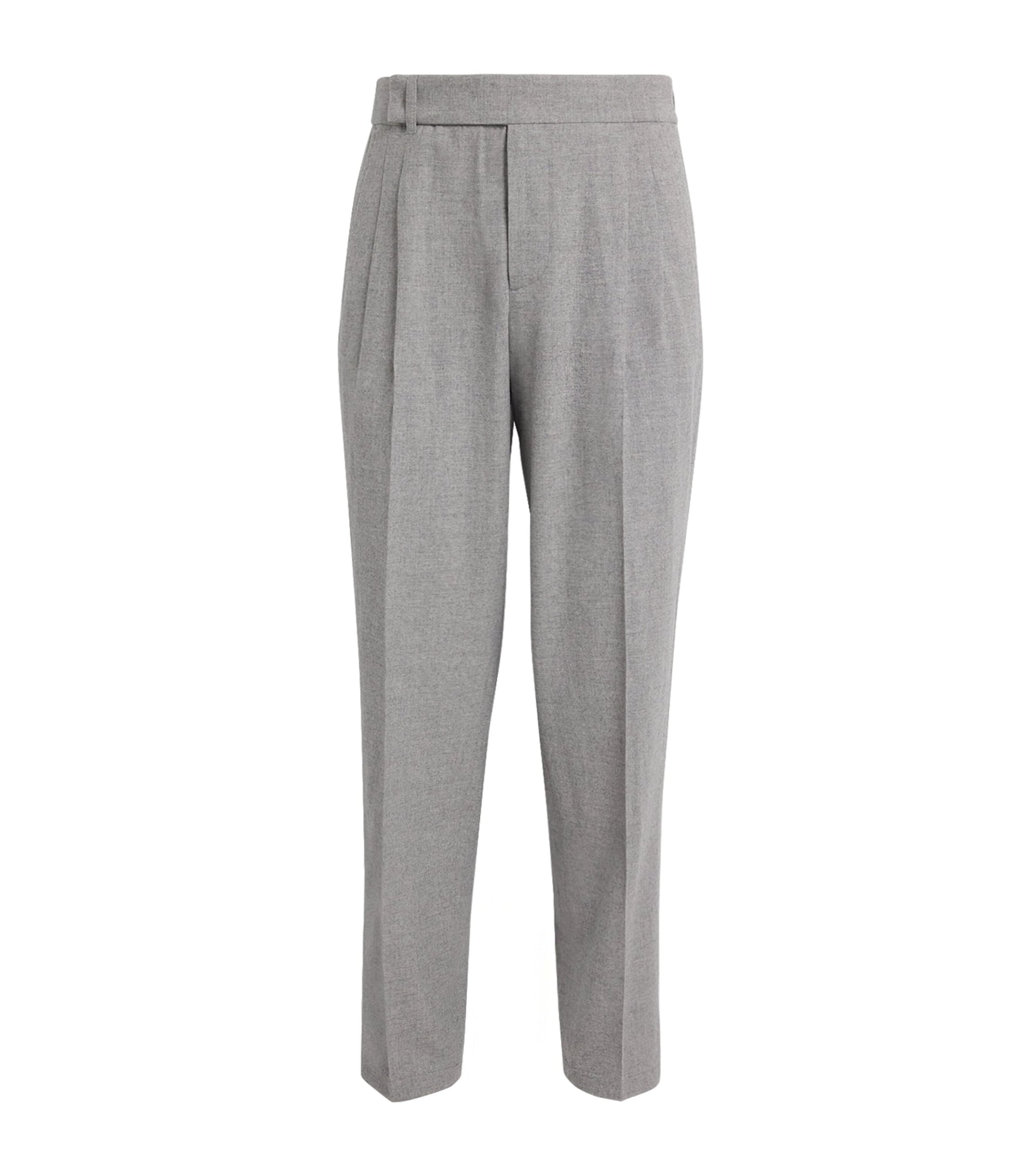 Wool-Blend Pleated Trousers