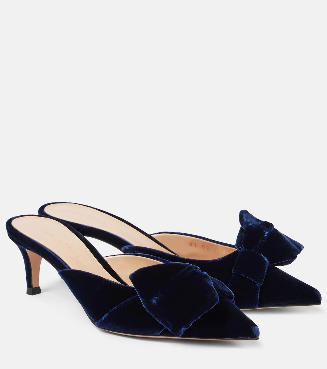 Gianvito Rossi - 55 bow-detail velvet mules