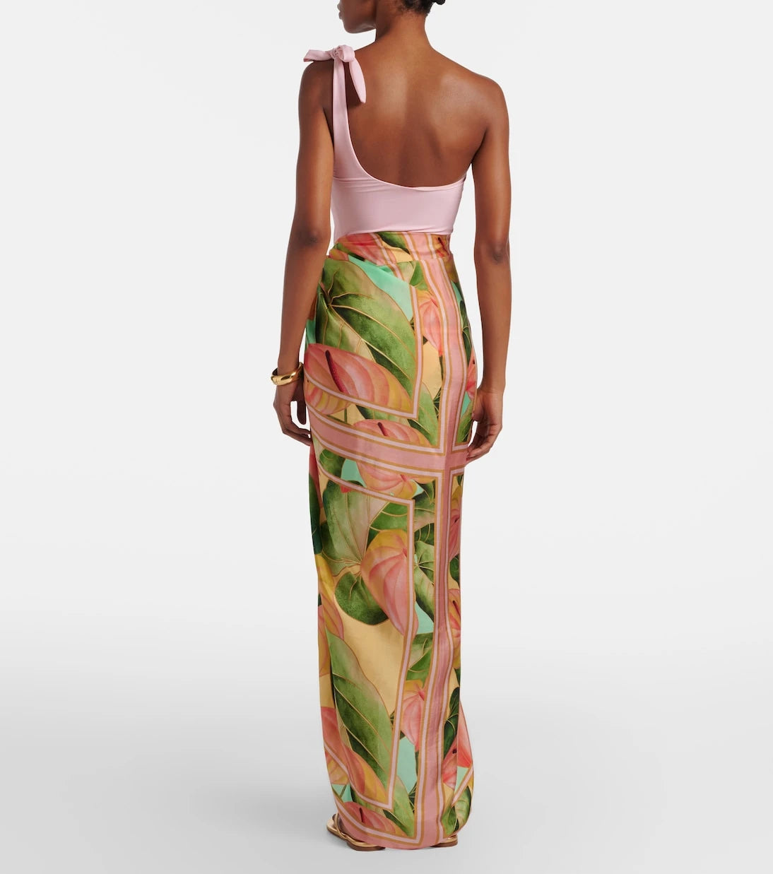 Farm Rio - Anturium Leaves satin beach cover-up