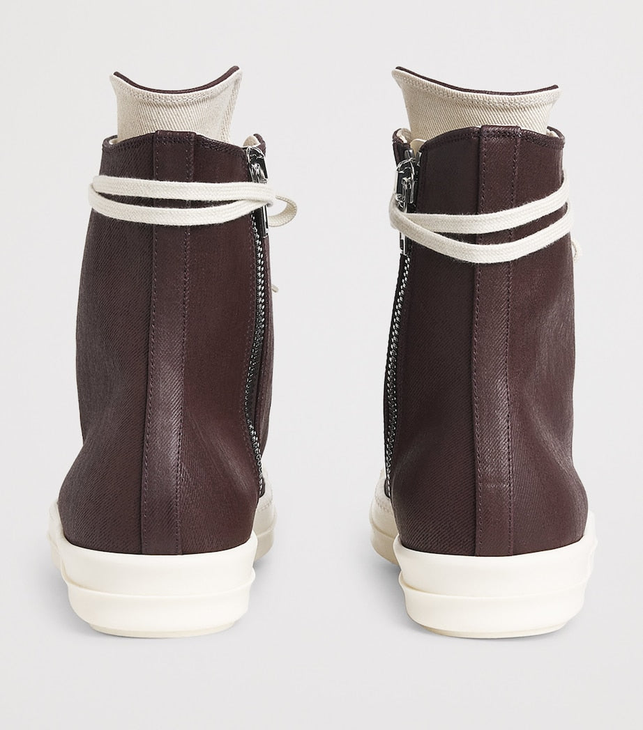 DRKSHDW Waxed Canvas High-Top Sneakers