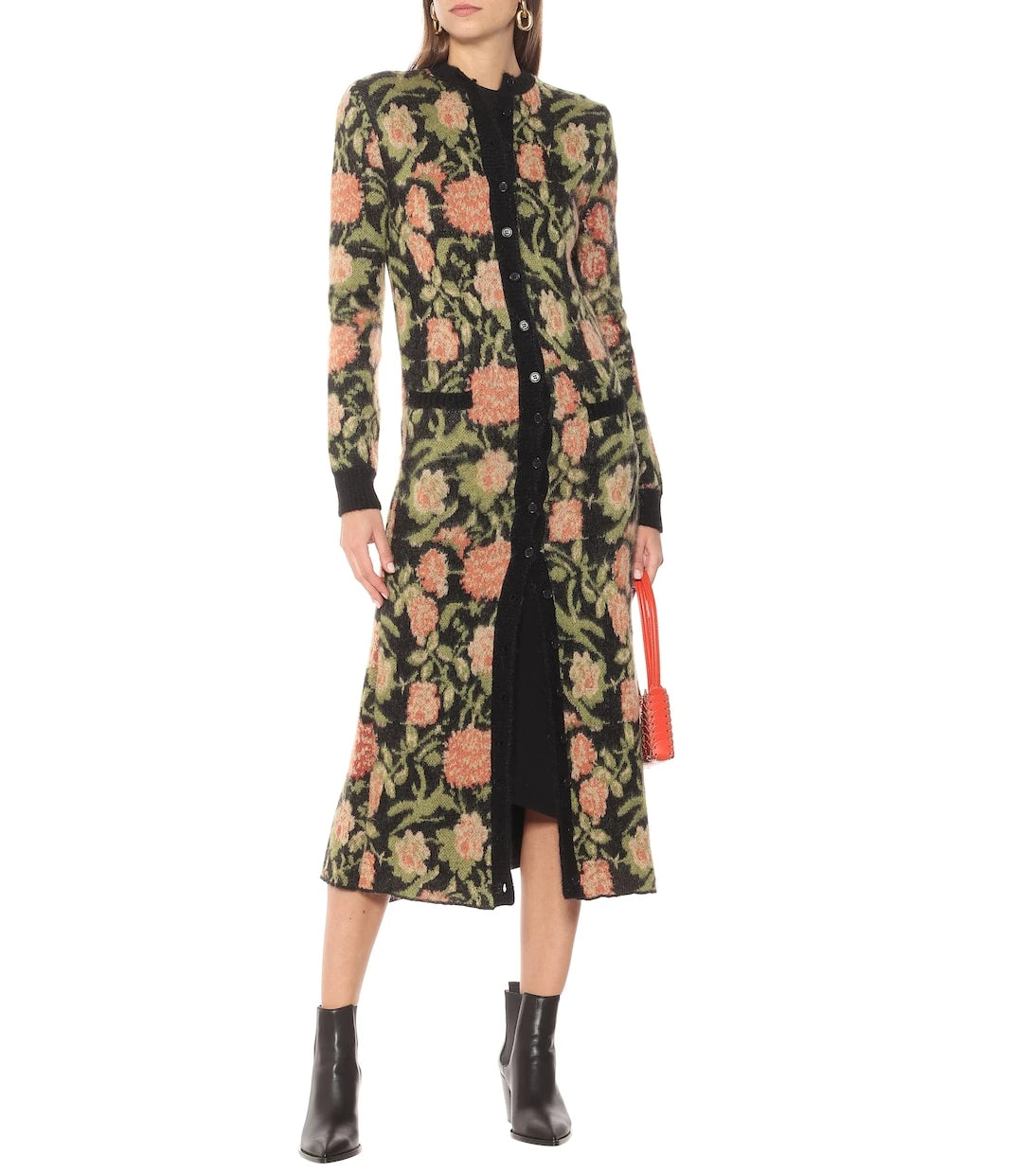 Rabanne - Floral mohair-blend maxi cardigan