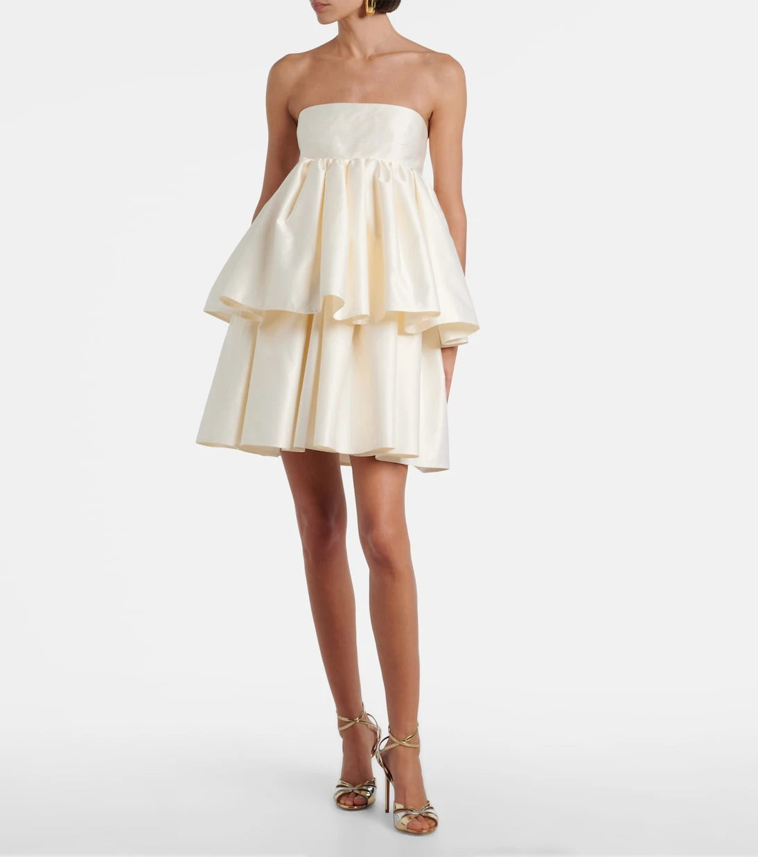 Rotate - Strapless twill minidress