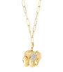 Yellow Gold and Diamond Mother Elephant Charm
