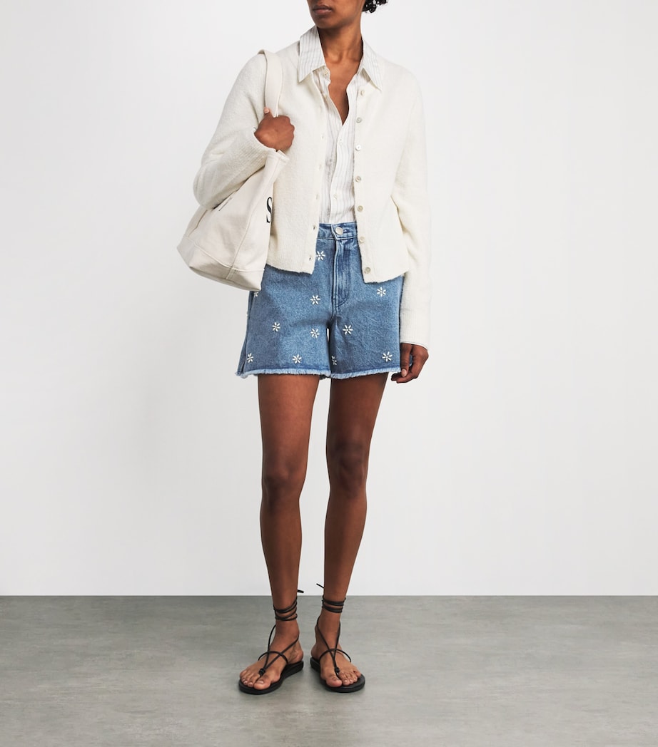 Rag & Bone Blue Denim Embellished Aspen Shorts
