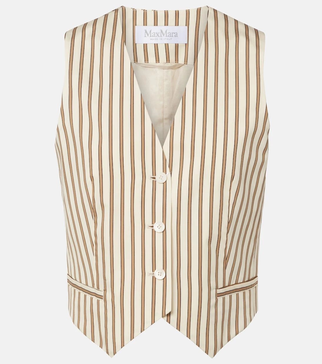 Max Mara - Fauno striped cotton and silk vest