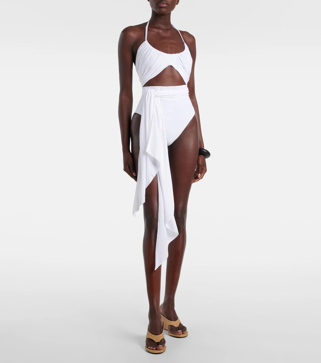 Alaïa - Draped halterneck swimsuit