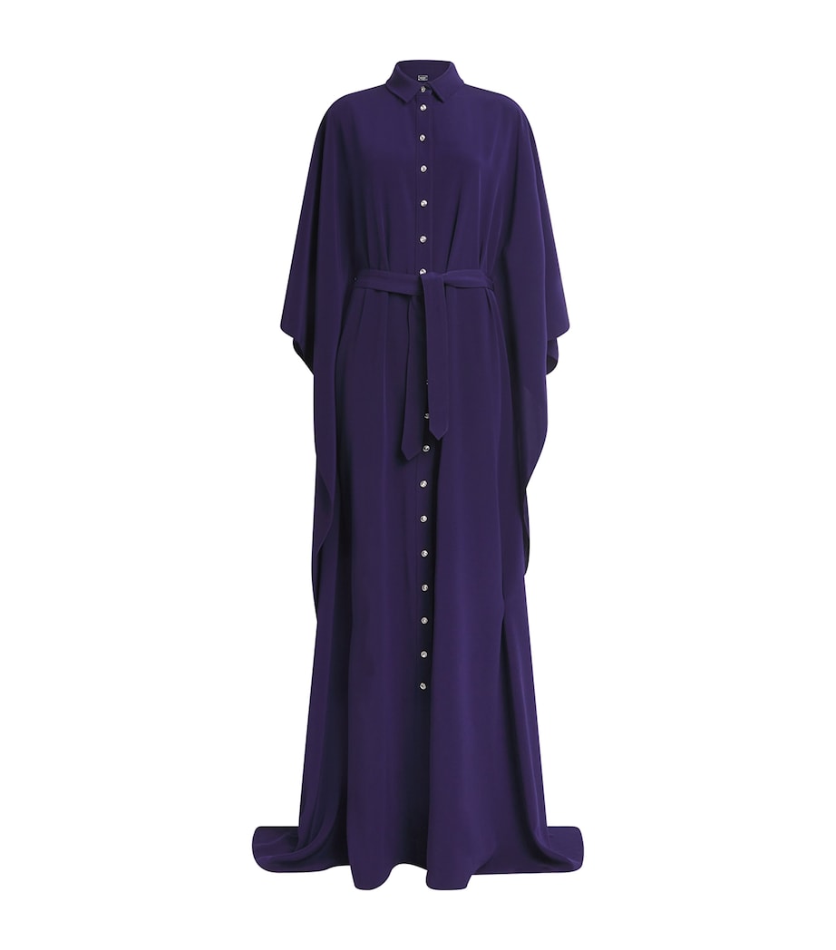 Purple Satin Kaftan Maxi Dress