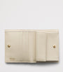Prada Neutral Small Saffiano Leather Floral Bifold Wallet