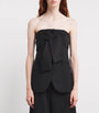 Black Virgin Wool Strapless Waistcoat