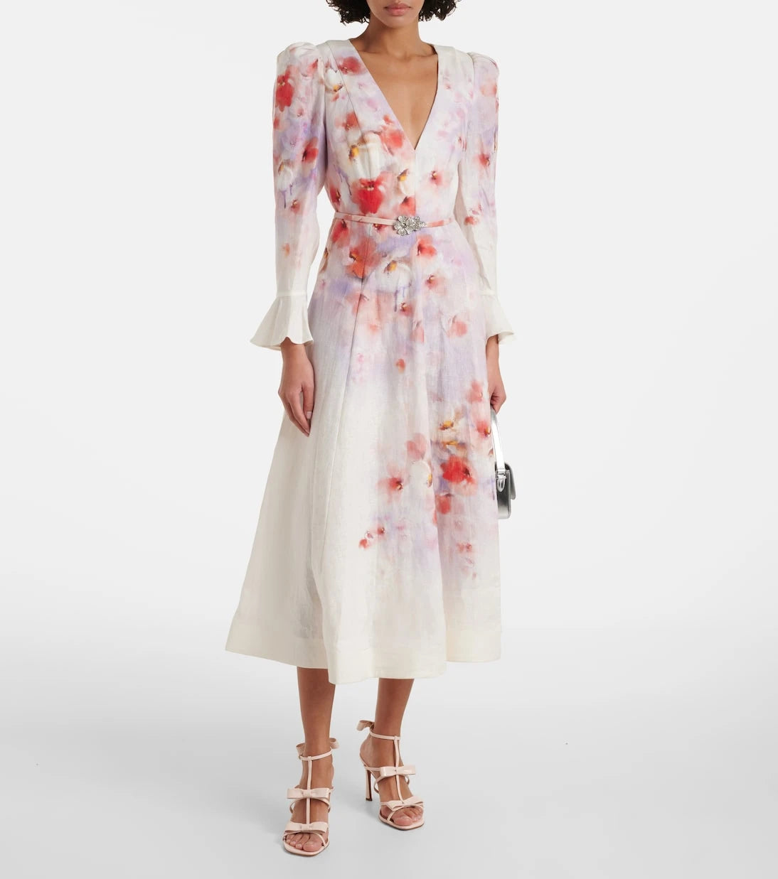 Zimmermann - Crush embellished linen midi dress