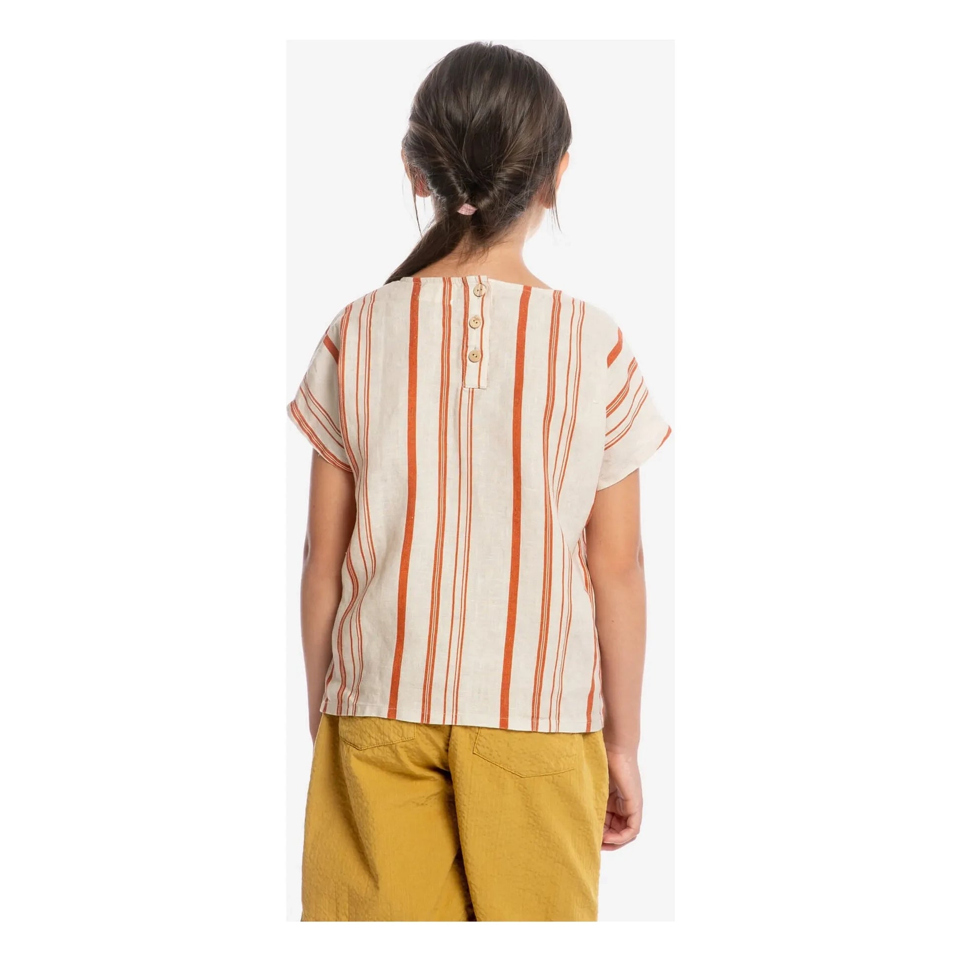 Matona - Easy Striped Linen T-shirt | Off white