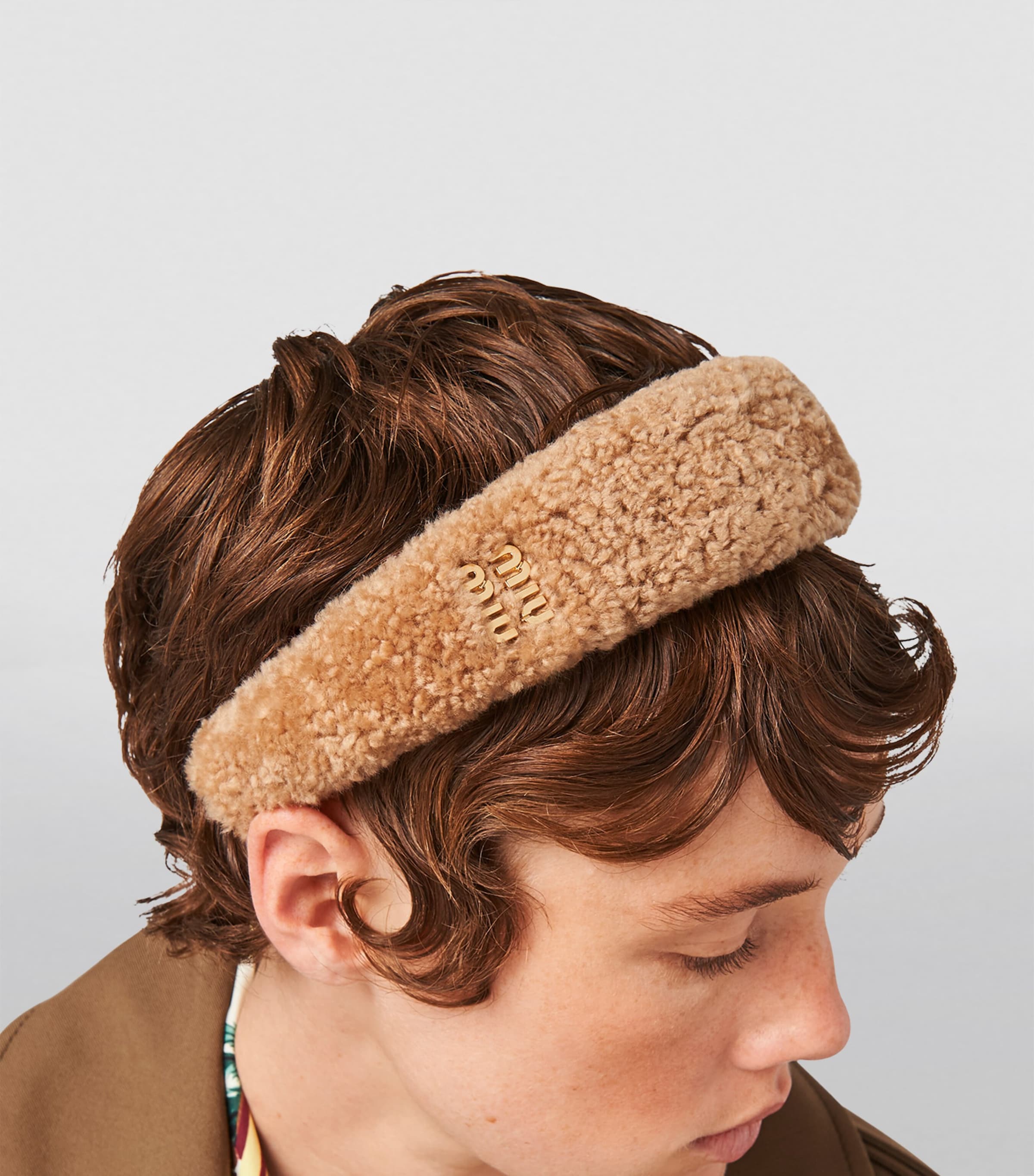 Shearling Logo Headband F098L