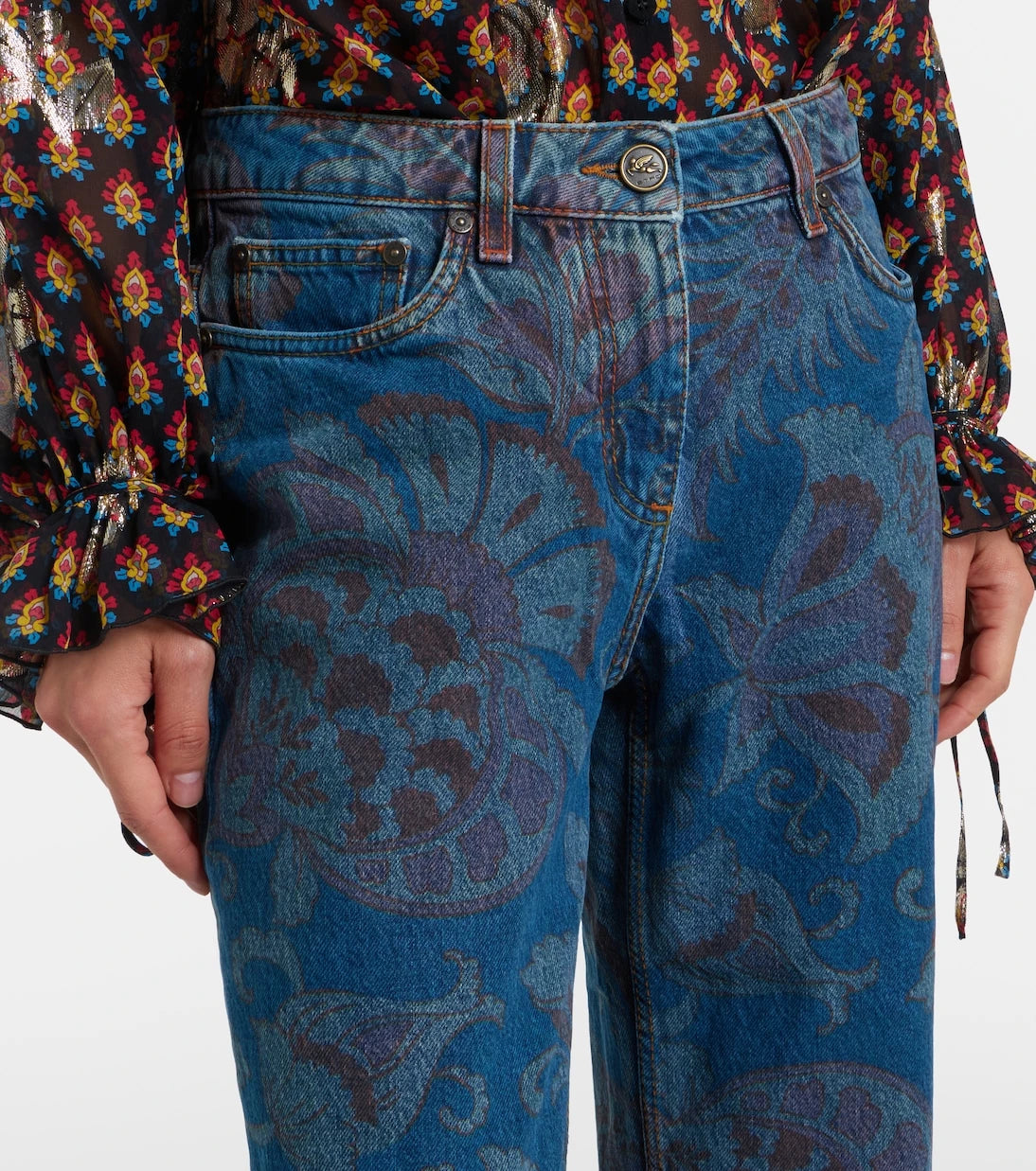 Etro - Floral flared jeans
