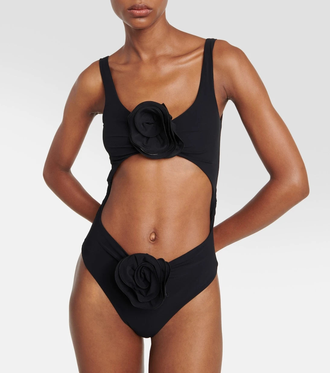 Magda Butrym - Floral-appliqué cutout swimsuit