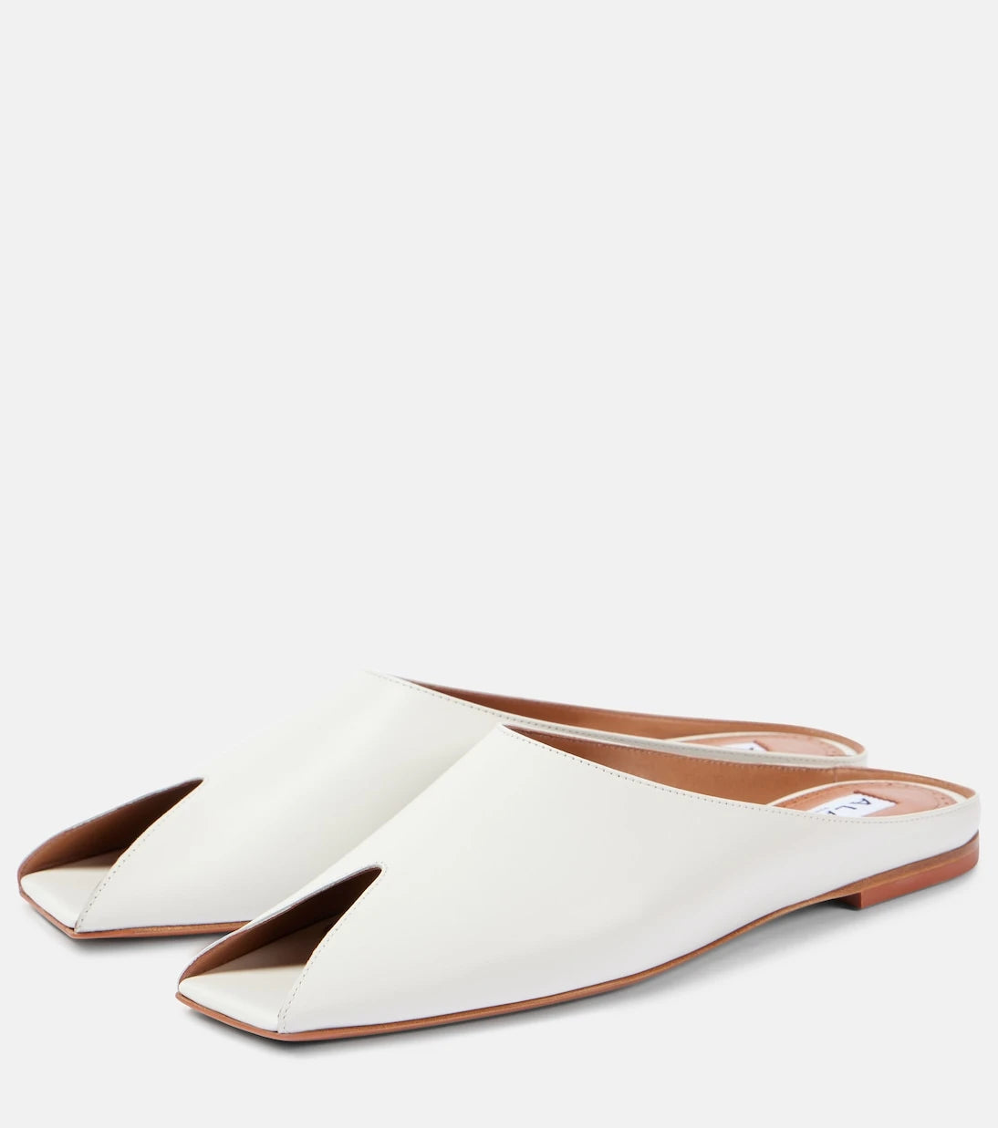 Alaïa - Leather peep-toe mules