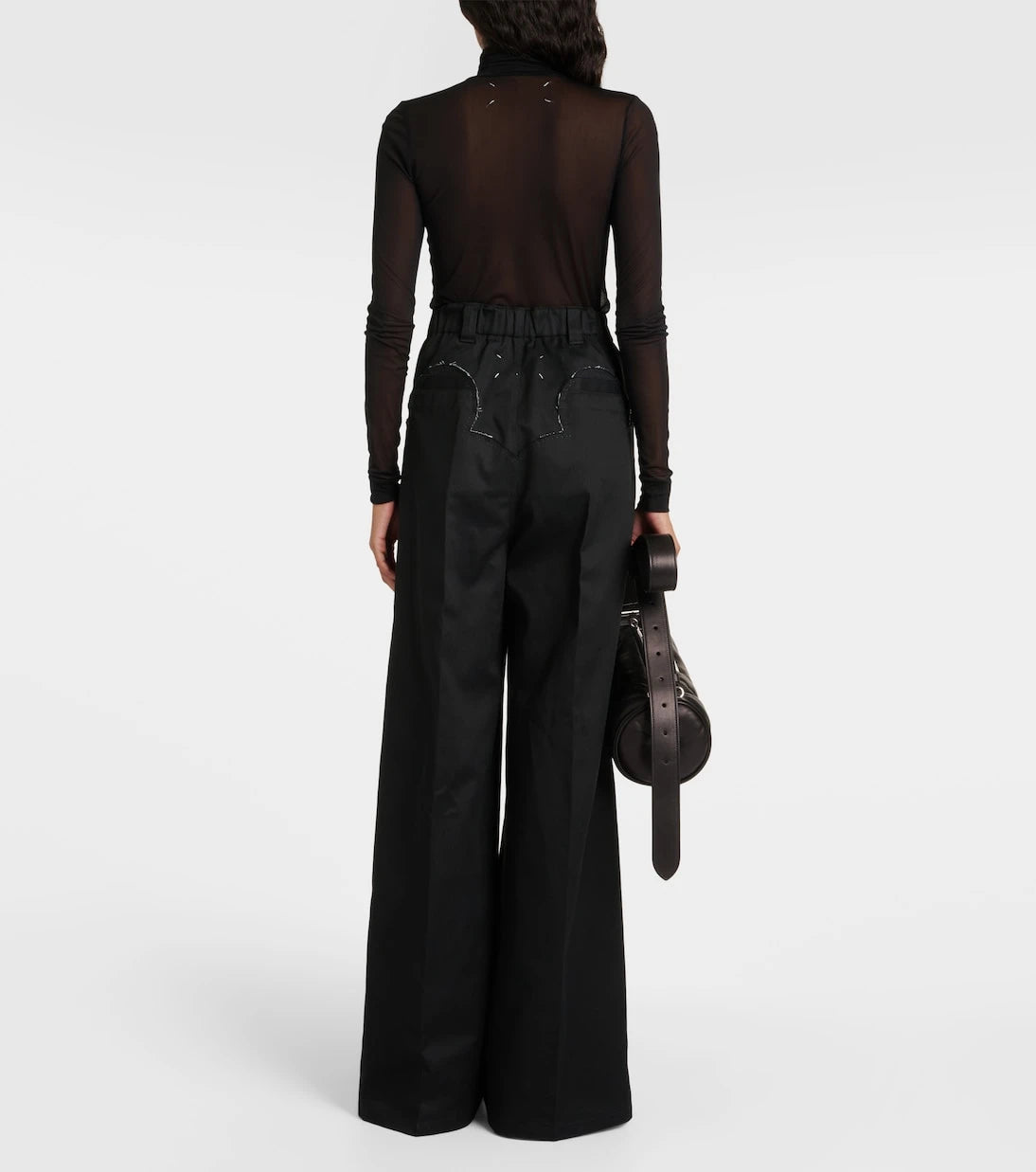 Maison Margiela - Mockneck sheer mesh bodysuit