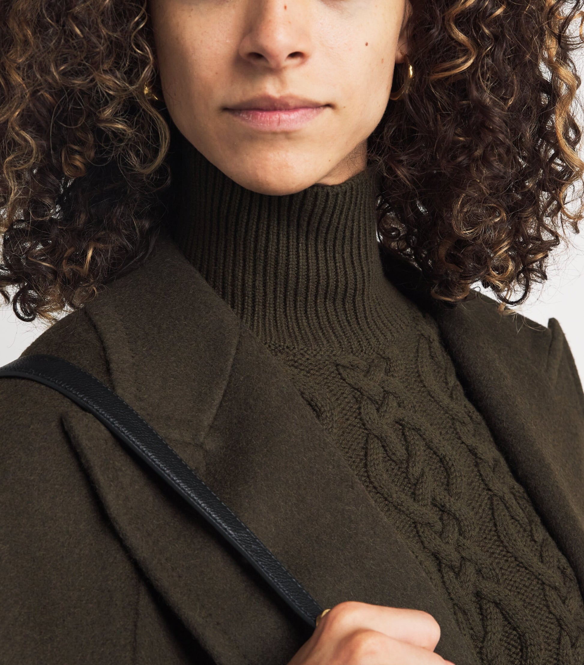 Green Wool-Cashmere Cable-Knit Mini Dress