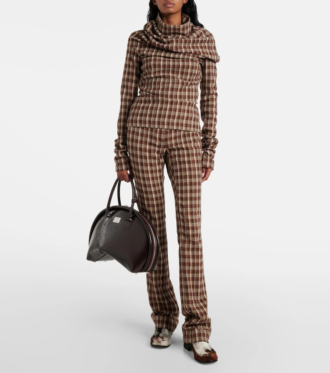 Acne Studios - حقيبة توت جلد Bowlina