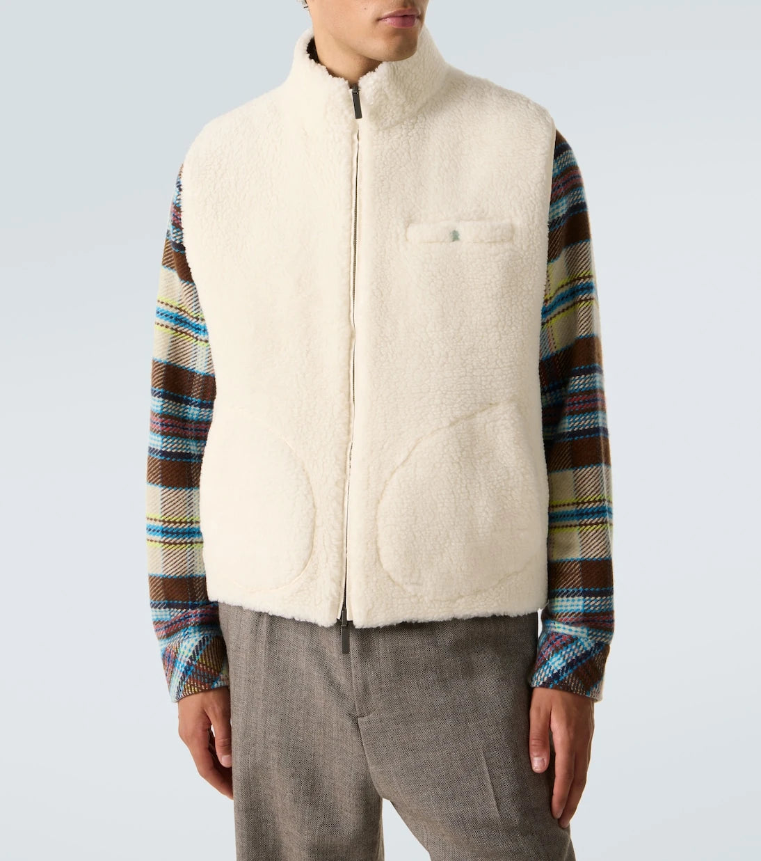 God's True Cashmere - Reversible cashmere and wool vest with emerald