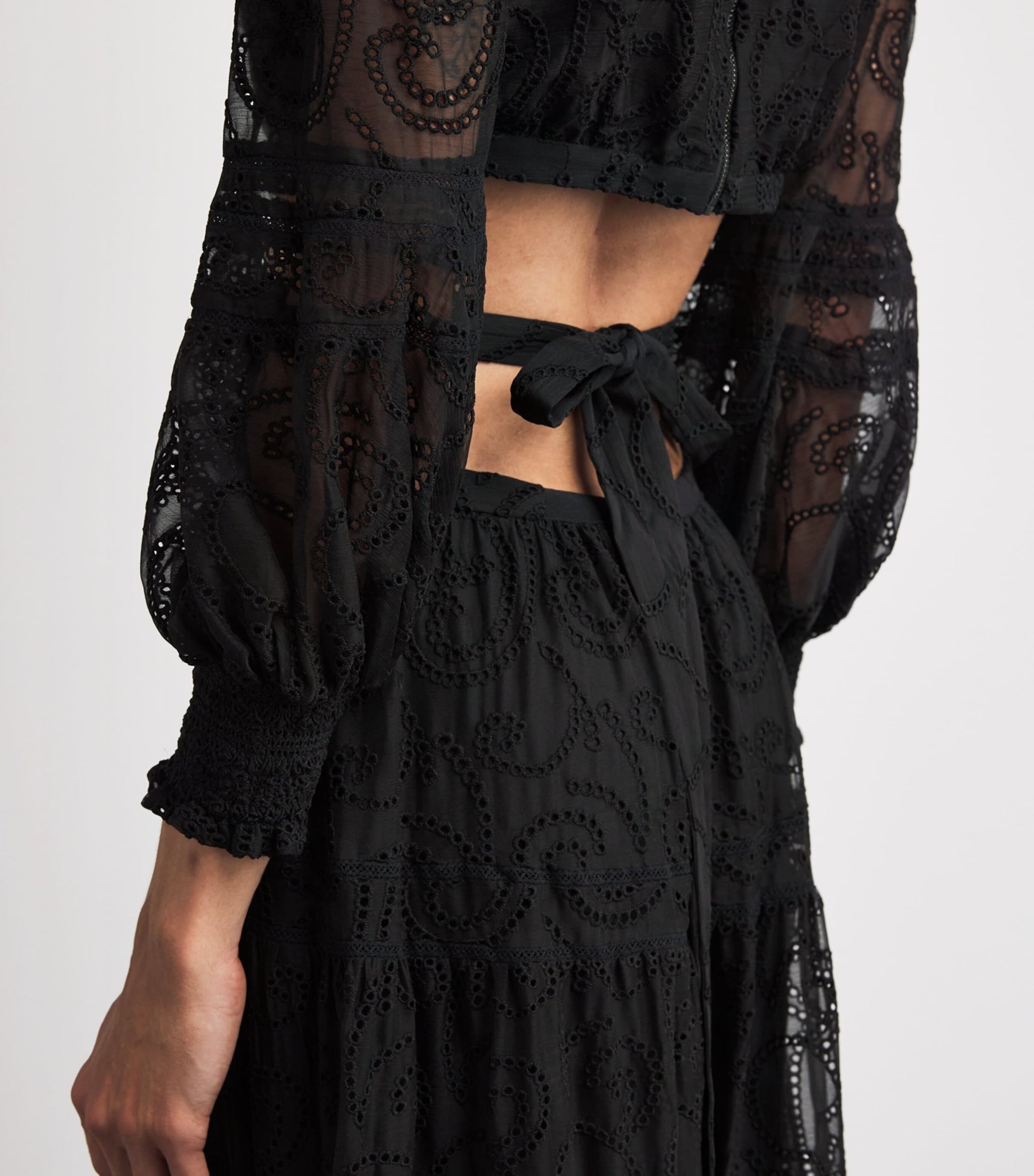 Alice+Olivia Black Patricia Tiered Maxi Dress