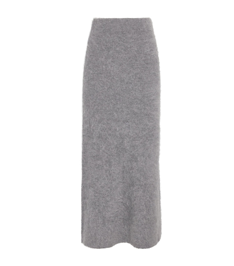 Grey Brushed Cashmere Umi Maxi Skirt