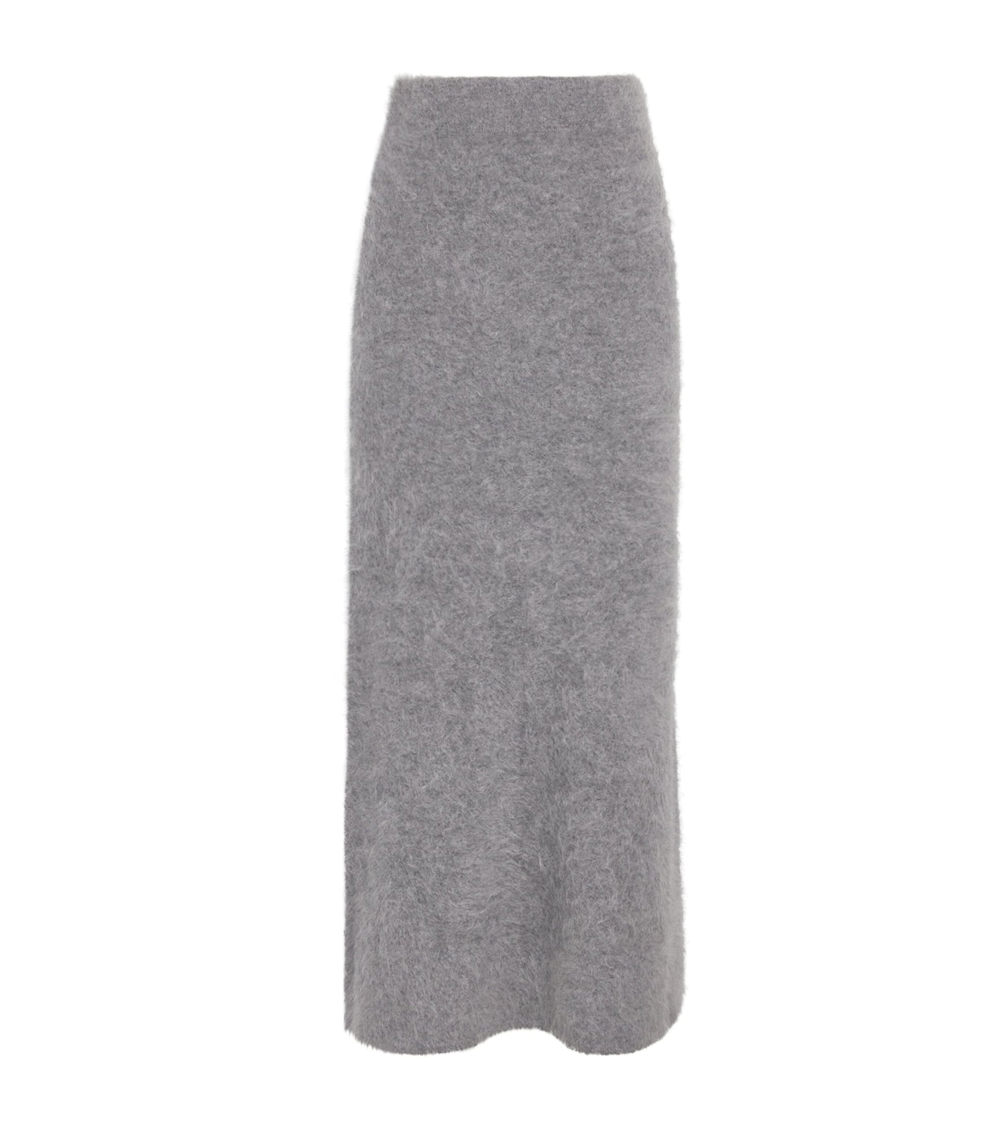 Grey Brushed Cashmere Umi Maxi Skirt