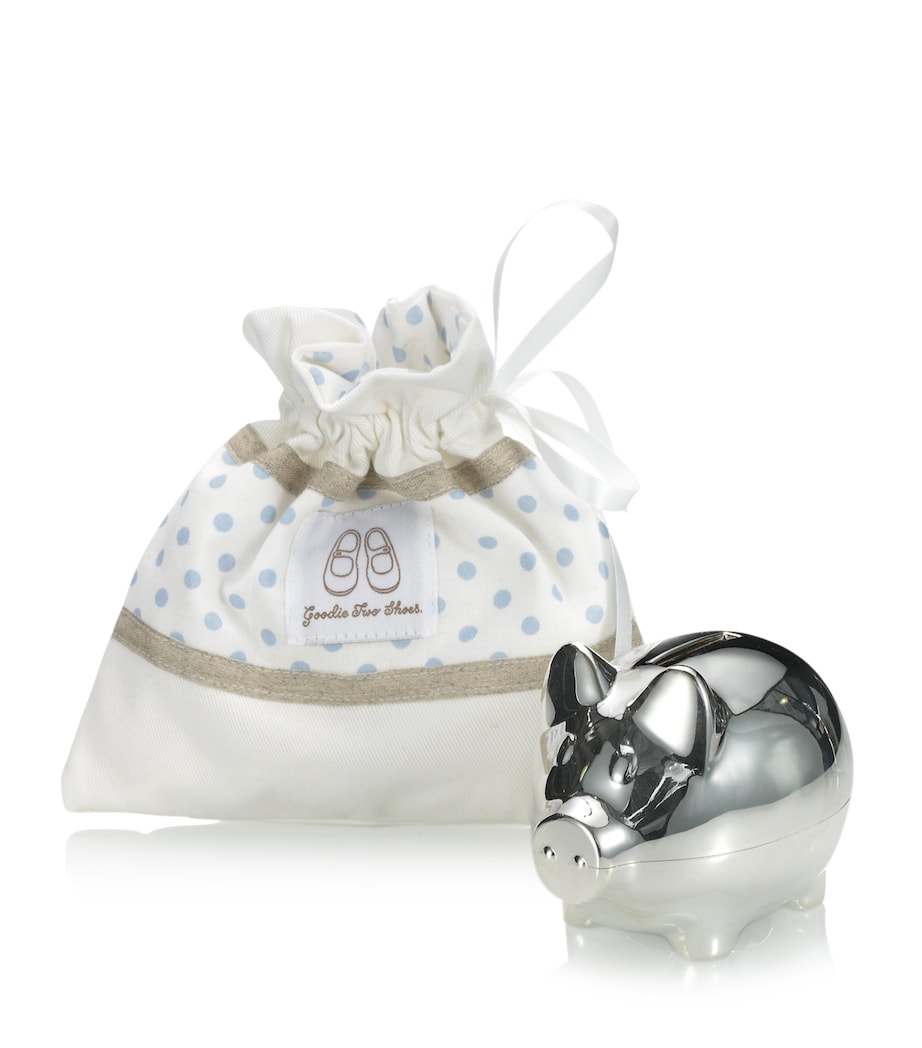 English Trousseau Kids Silver Plated Piggy Bank (Blue)