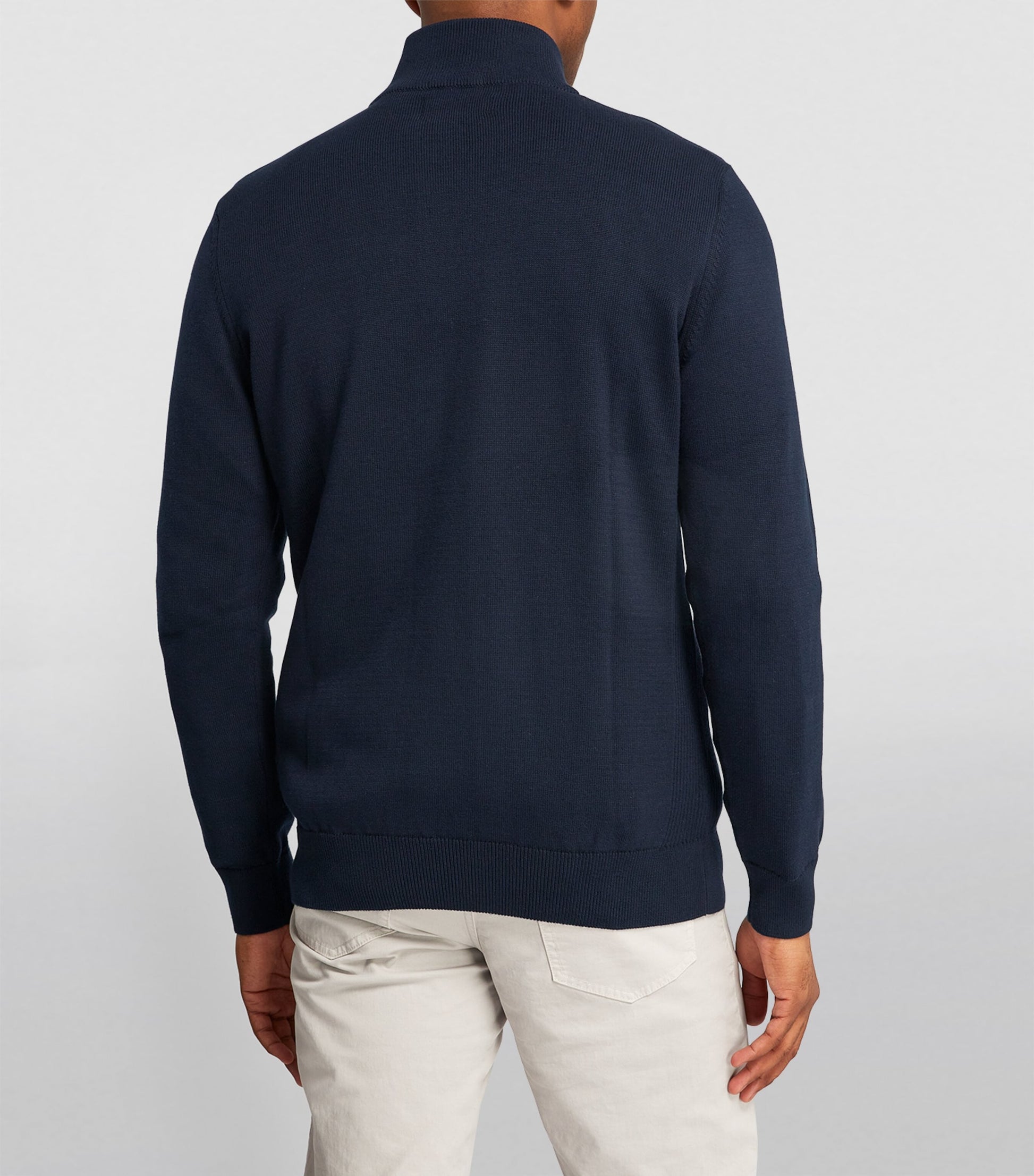 Cotton Half-Zip Sweater NAVY