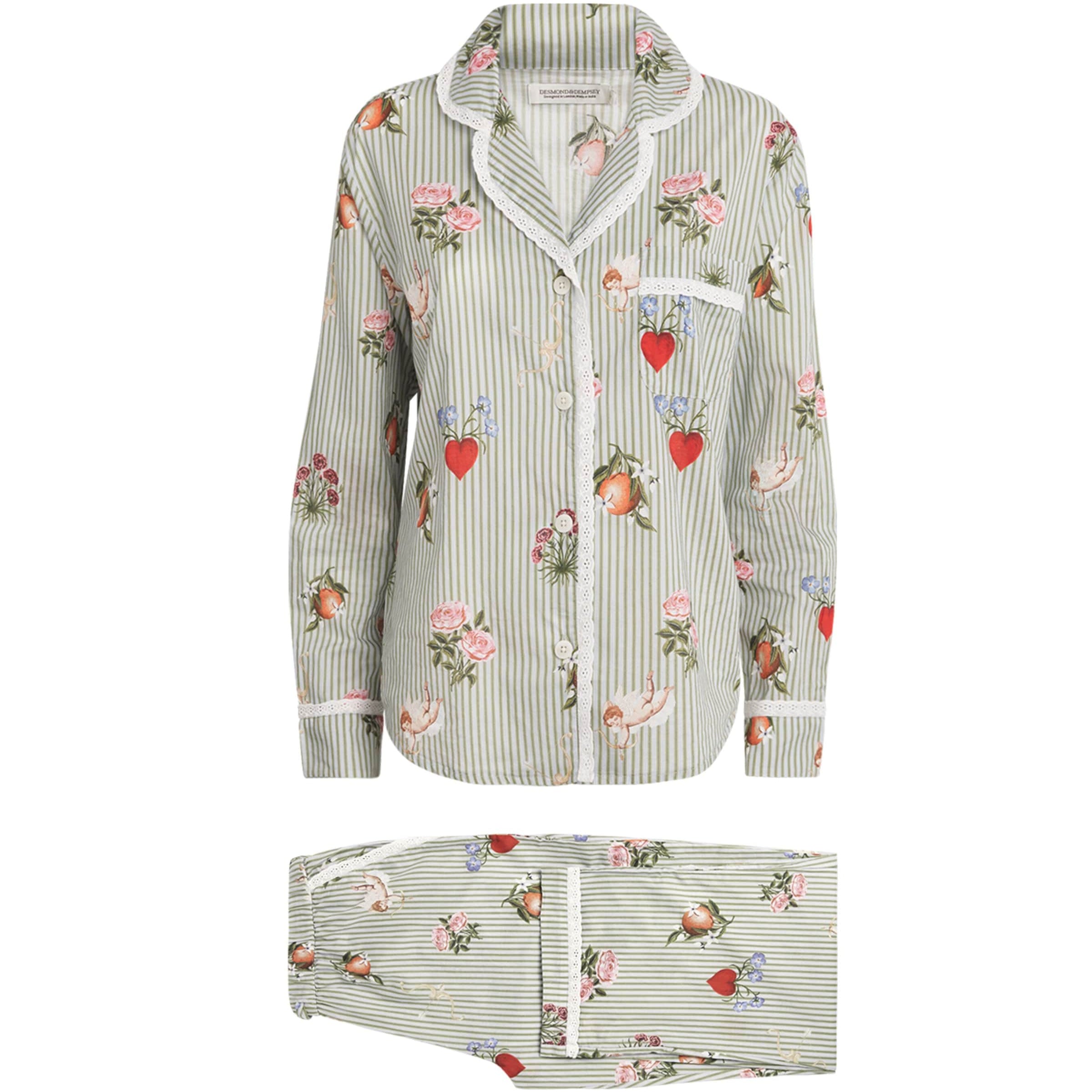 Desmond & Dempsey Multi Cotton Primavera Pyjama Set
