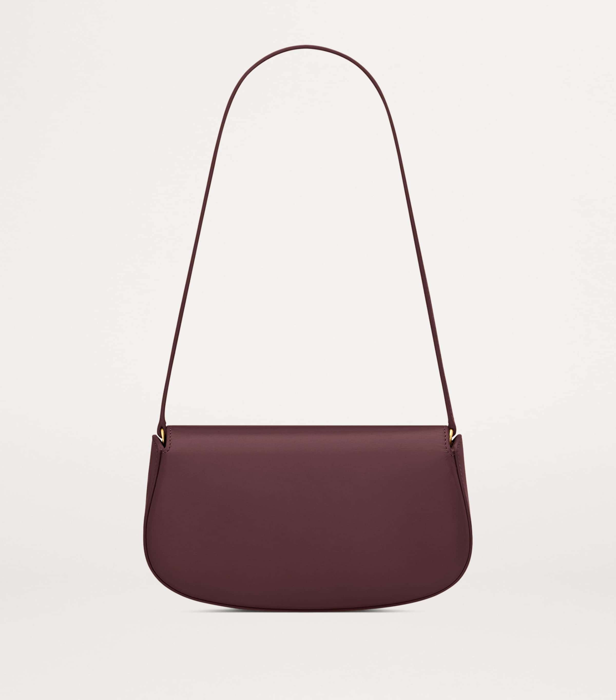 Saint Laurent Burgundy Mini Leather Flap Shoulder Bag