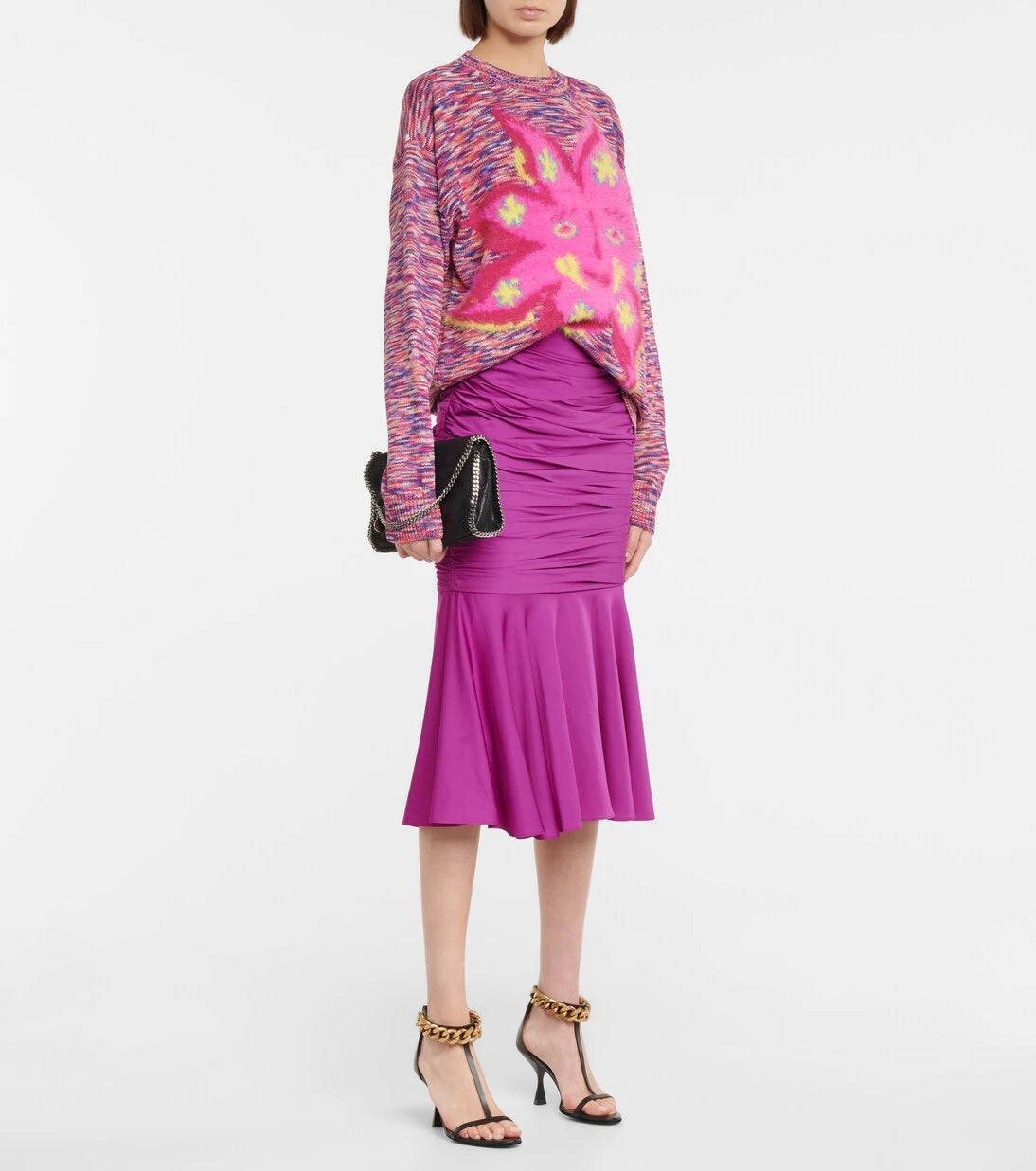 Stella McCartney - Henley flared gathered midi skirt