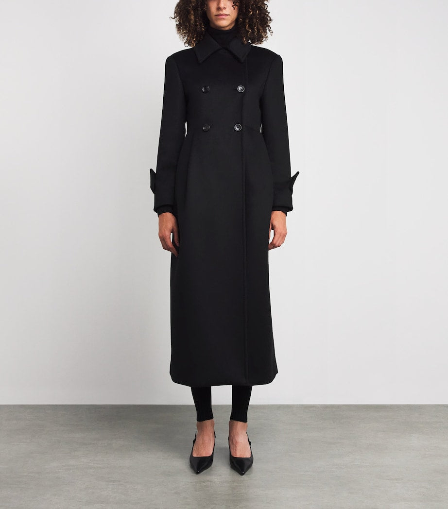 Black Camelwool Collared Coat