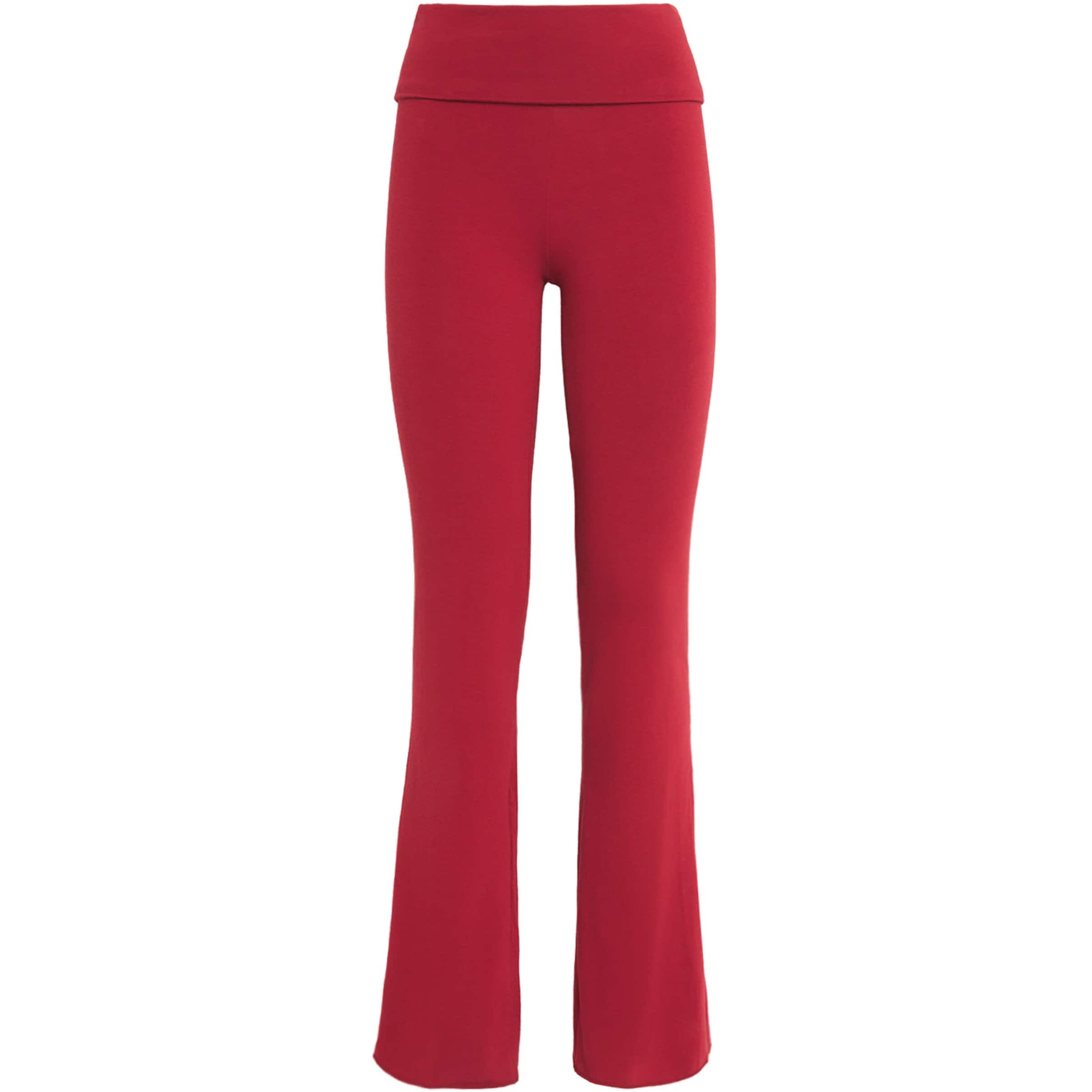 Skims Red Cotton-Blend Jersey Foldover Trousers