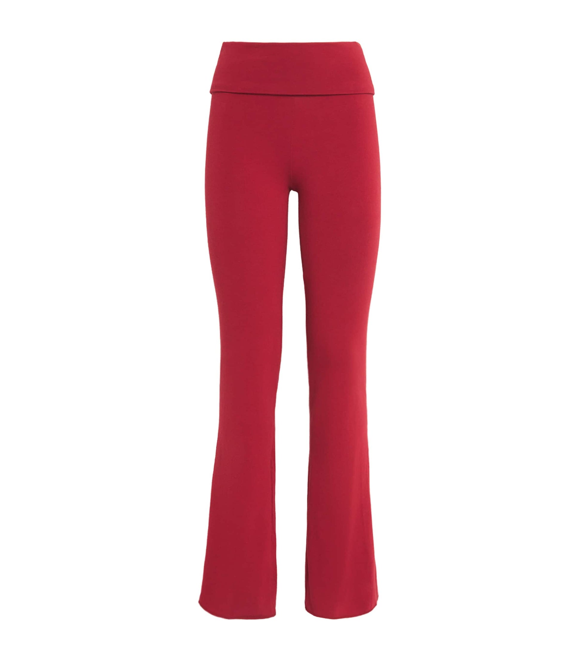 Skims Red Cotton-Blend Jersey Foldover Trousers