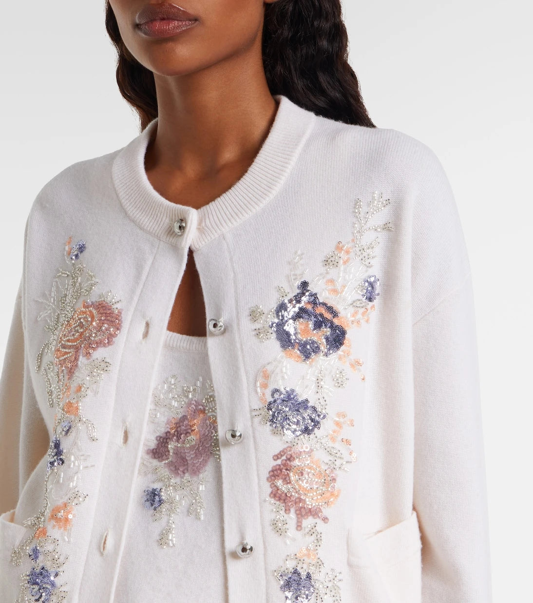 Rabanne - Sequined wool and cashmere cardigan