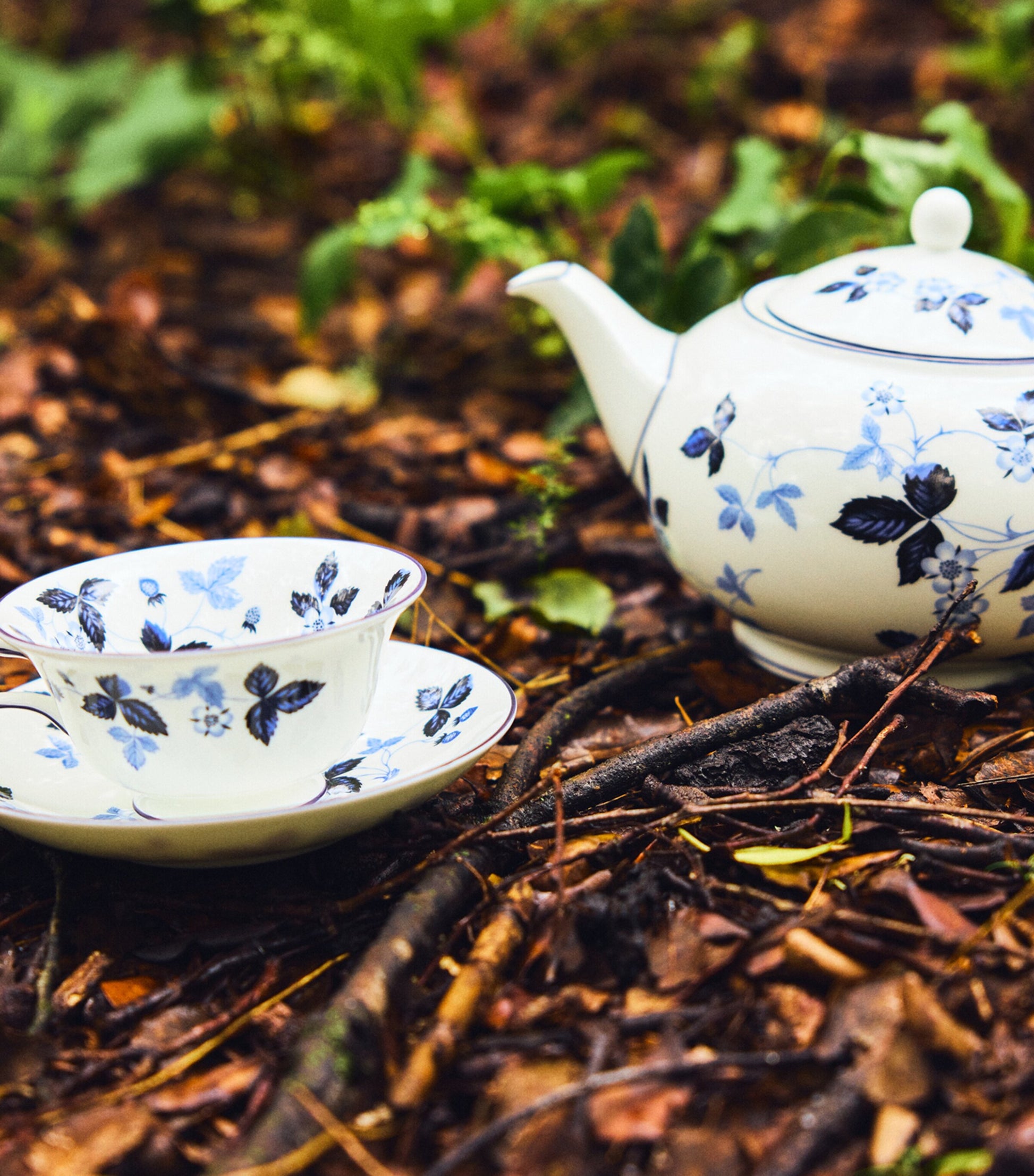 Wild Strawberry Inky Blue Teapot