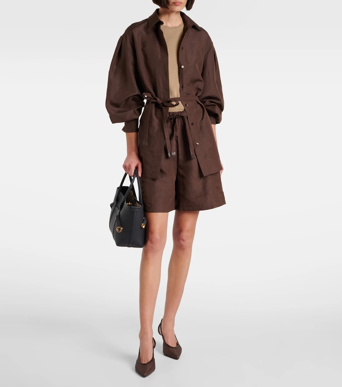 Max Mara - Straw leather-trimmed raffia-effect pumps