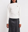 Vivienne Westwood White Stretch-Cotton Asymmetric Orb Hebo Top