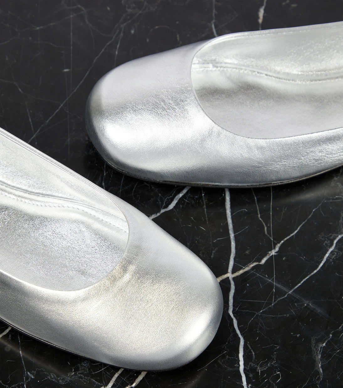 Valentino Garavani - Tan-Go metallic leather ballet flats