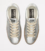 Golden Goose Silver Metallic Leather Super-Star Sneakers