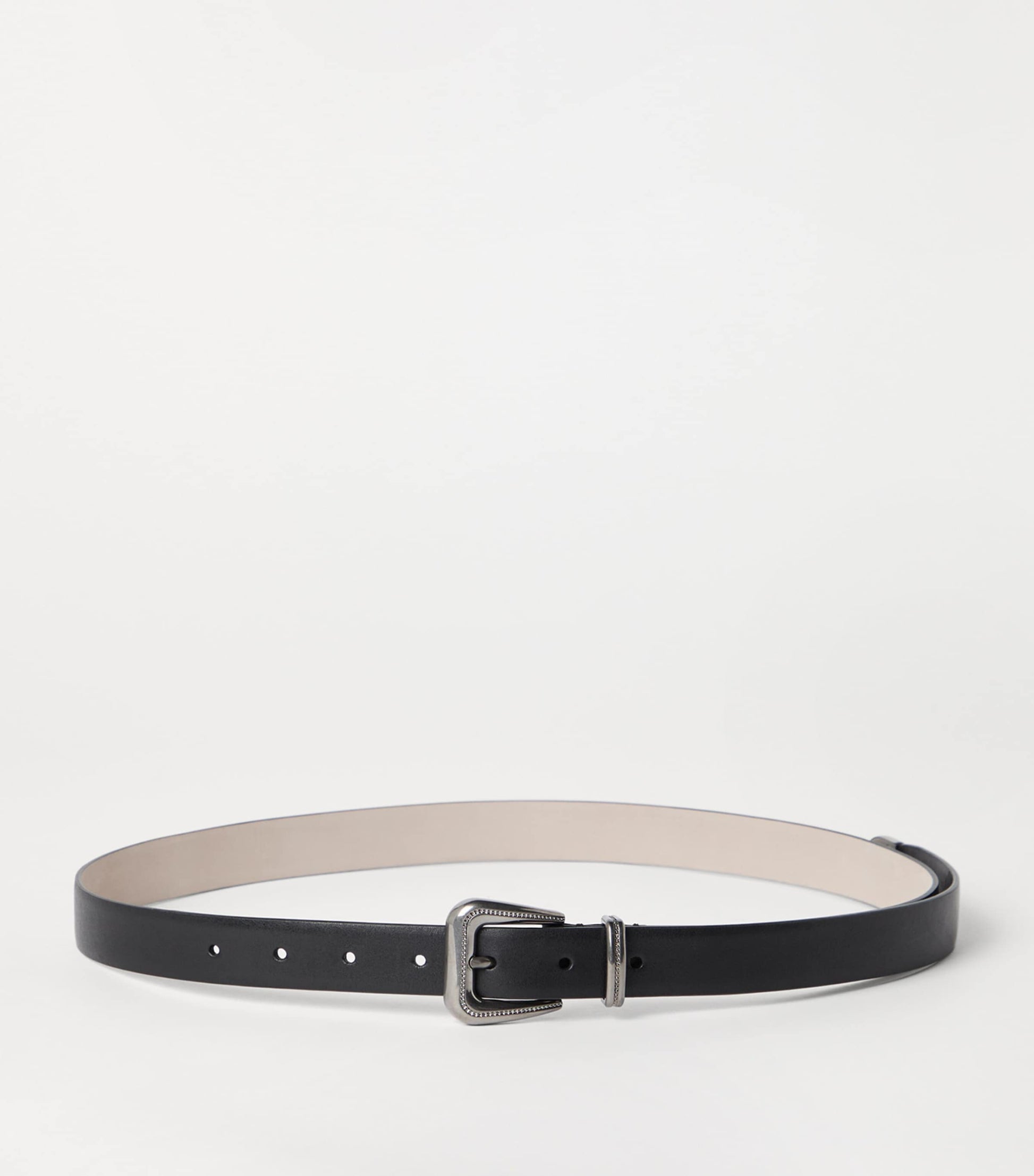 Brunello Cucinelli Black Vachetta Leather Belt
