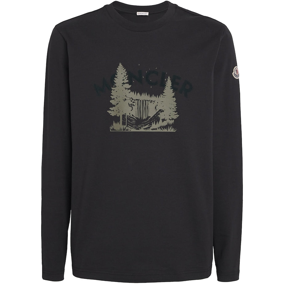 Moncler Organic Cotton Logo Long-Sleeve T-Shirt