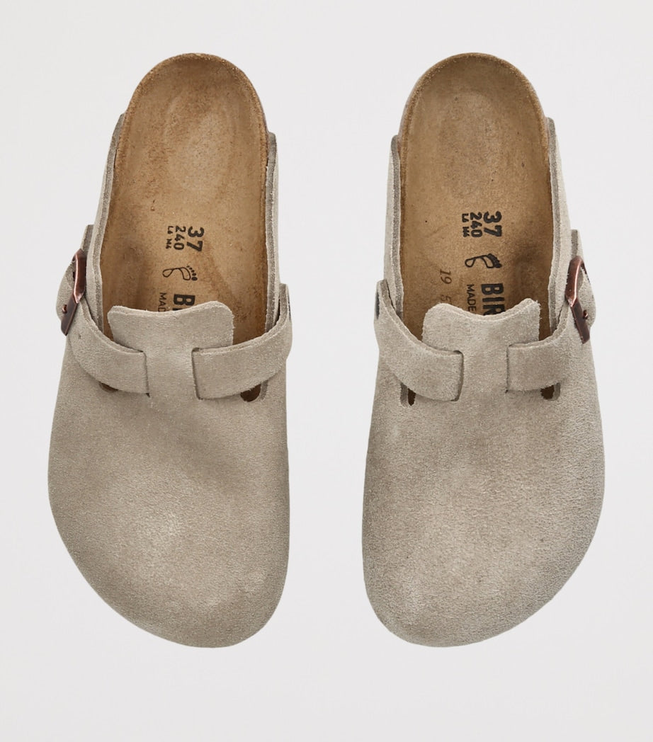 Birkenstock Brown Suede Boston Clogs