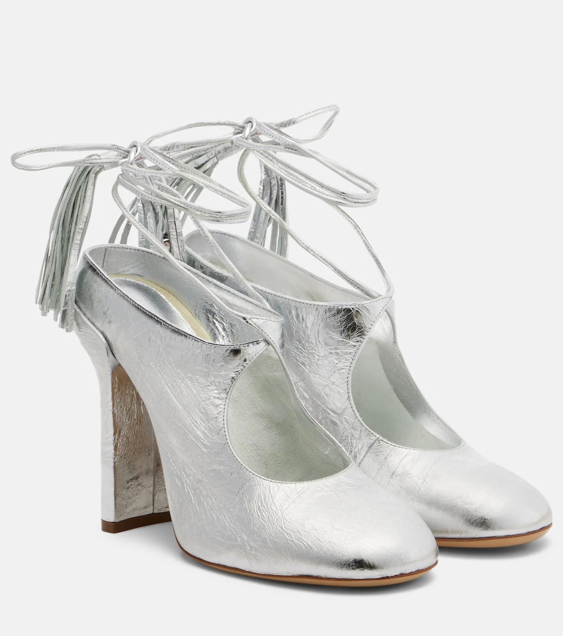 Dries Van Noten - Metallic leather mules