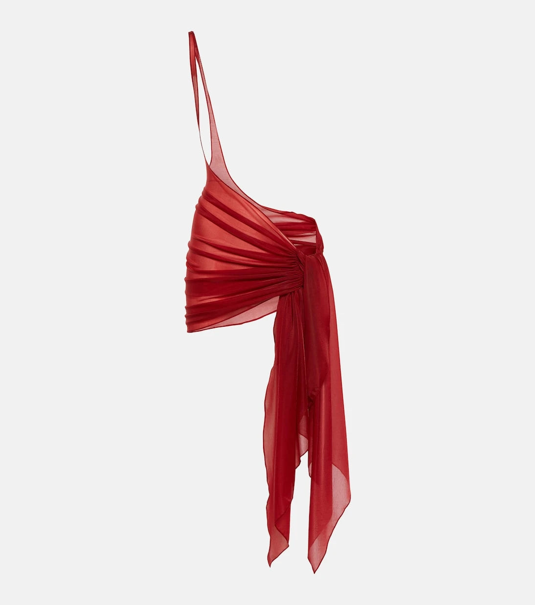 Mugler - One-shoulder jersey beach cover-up